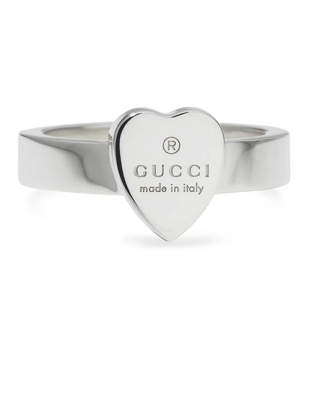 Gucci Sterling Silver Heart Signet Ring